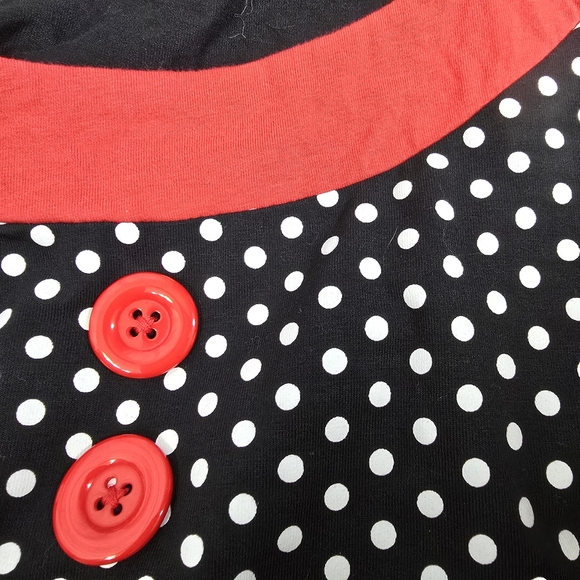🖤 Sourpuss- Retro Polka Dot Puff Sleeve Top | Size XL - Picture 6 of 6